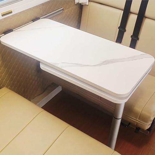 Snaweo Wandtisch Klappbar, An Der Wand Montierte Wohnmobiltische, Doppelschichtige Schwenktischbeine, Die Untere Tischplatte Kann Um 360° Gedreht Werden, for Ponton-LKW-Reiseanhänger(Wit) von Snaweo
