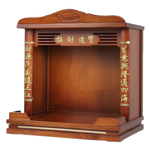 Wandmontierter Altartisch, Doppel-Buddha-Altar, Verbreiterter Buddha-Altarschrank Aus Holz, Meditationsaltartisch Mit Schublade, for Gebete, PersöNlicher Spiritueller Raum(Yellow B,64.5cm/25.39in) von Snaweo
