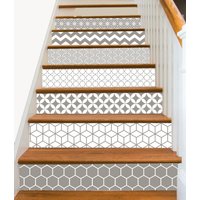 15Steps Steps Riser Vinyl Strips Abnehmbarer Aufkleber Peel & Stick S001 Geometrical Taupe von SnazzyDecal