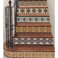 15Steps Treppen Riser Vinyl Streifen Abnehmbarer Aufkleber Peel & Stick Spanisch Mexikanisch Tr003A von SnazzyDecal