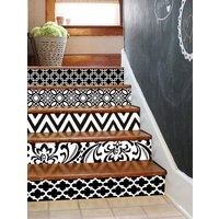 Stair Riser Vinyl Strips Abnehmbarer Aufkleber Peel & Stick 15Steps Schwarz Vogue Bv001 von SnazzyDecal