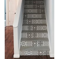 Stair Riser Vinyl Strips Abnehmbarer Aufkleber Peel & Stick Für 15 Stufen Pmix5G-B von SnazzyDecal