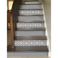 Treppen Riser Vinyl Strips Abnehmbarer Aufkleber Peel & Stick Für 15 Stufen T188 Greyduo von SnazzyDecal