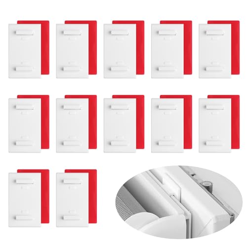SneiDr 12 Stück Klebehalter für Klemmfix Doppelrollo Rollo Duo-Rollo Halterung Rollo Ersatzteile Fenster Ohne Bohren Halterung mit 12 Selbstklebenden Rückseiten Zum Kleben Zubehör für Jalousien von SneiDr
