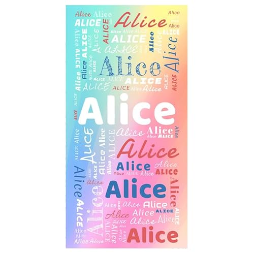 Personalisiert Strandtuch mit Namen-Baumwolle Schnell Trocknendes Namen-Print Badetuch Strandlaken Handtuch-Groß 150x75cm Super Saugfähig, Sandfreie Strand Schwimmhandtücher（Color-1） von Snewvie