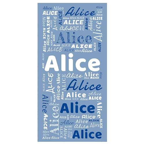 Personalisiert Strandtuch mit Namen-Baumwolle Schnell Trocknendes Namen-Print Badetuch Strandlaken Handtuch-Groß 150x75cm Super Saugfähig, Sandfreie Strand Schwimmhandtücher(Denim Blue) von Snewvie
