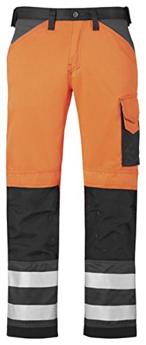 Snickers High-Vis Arbeitshose Klasse 2, 1 Stück, 116, orange/schwarz, 33335574116 von Snickers Workwear