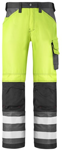 Snickers High-Vis Arbeitshose Klasse 2, 1 Stück, 144, gelb/schwarz, 33336674144 von Snickers Workwear