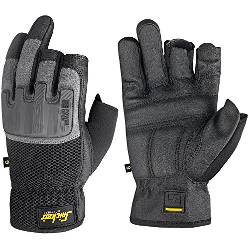 Snickers Power Handschuhe offen, 1 Stück, Größe 10, schwarz/grau, 95860448010 von Snickers Workwear