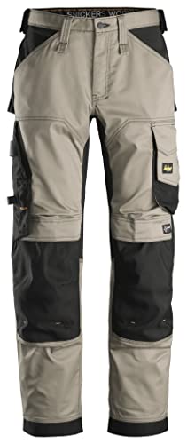 Snickers Workwear Allroundwork Herren-Arbeitshose, Stretch, lockere Passform, Khaki/schwarz, 34W / 32L von Snickers Workwear
