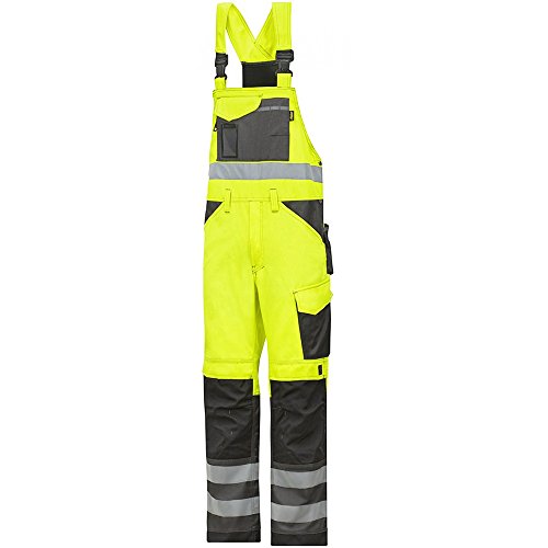 Snickers Workwear High-Vis Latzhose, Größe 84, gelb, 113 von Snickers Workwear