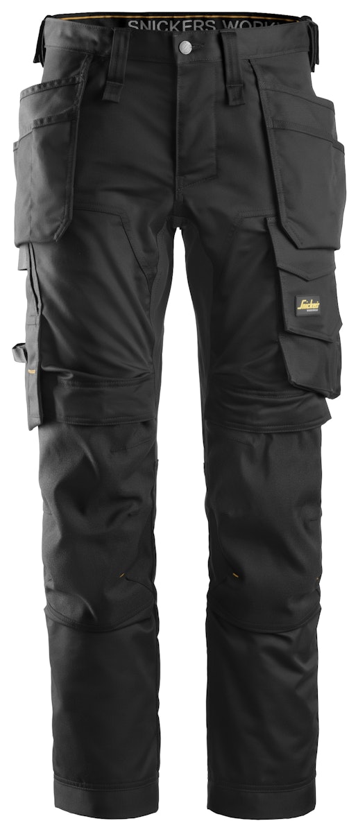 Snickers AllroundWork, Stretch-Arbeitshose mit Holstertaschen 158 stahlgrau-schwarz von Snickers
