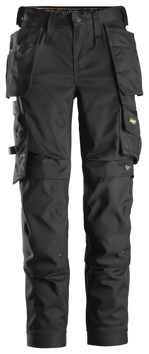 Snickers AllroundWork Damen Stretch Arbeitshose mit Holstertaschen, EN 14404 54 weiß-schwarz von Snickers