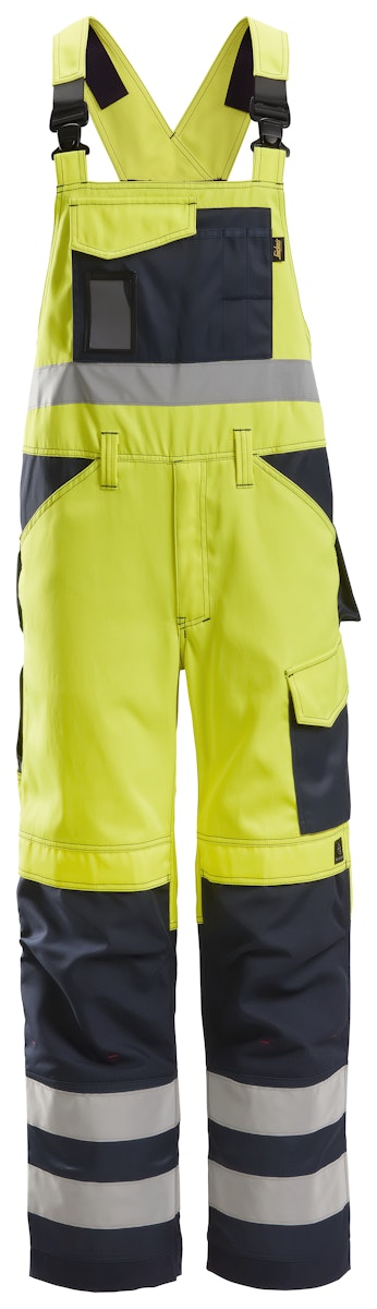 Snickers Hi-Vis Arbeitslatzhose, Klasse 2, EN 14404, 20471 156 signalgelb-navy von Snickers