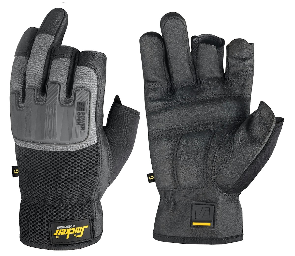 Snickers Power Open Handschuhe PAAR 10 Schwarz-steingrau von Snickers