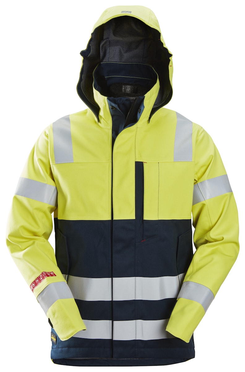 Snickers ProtecWork, wasserdichte Shell-Arbeitsjacke, Warnschutzklasse 3 8 signalgelb-navy Snickers ProtecWork, wasserdichte Shell-Arbeitsjacke, Warnschutzklasse 3 8 signalgelb-navy von Snickers