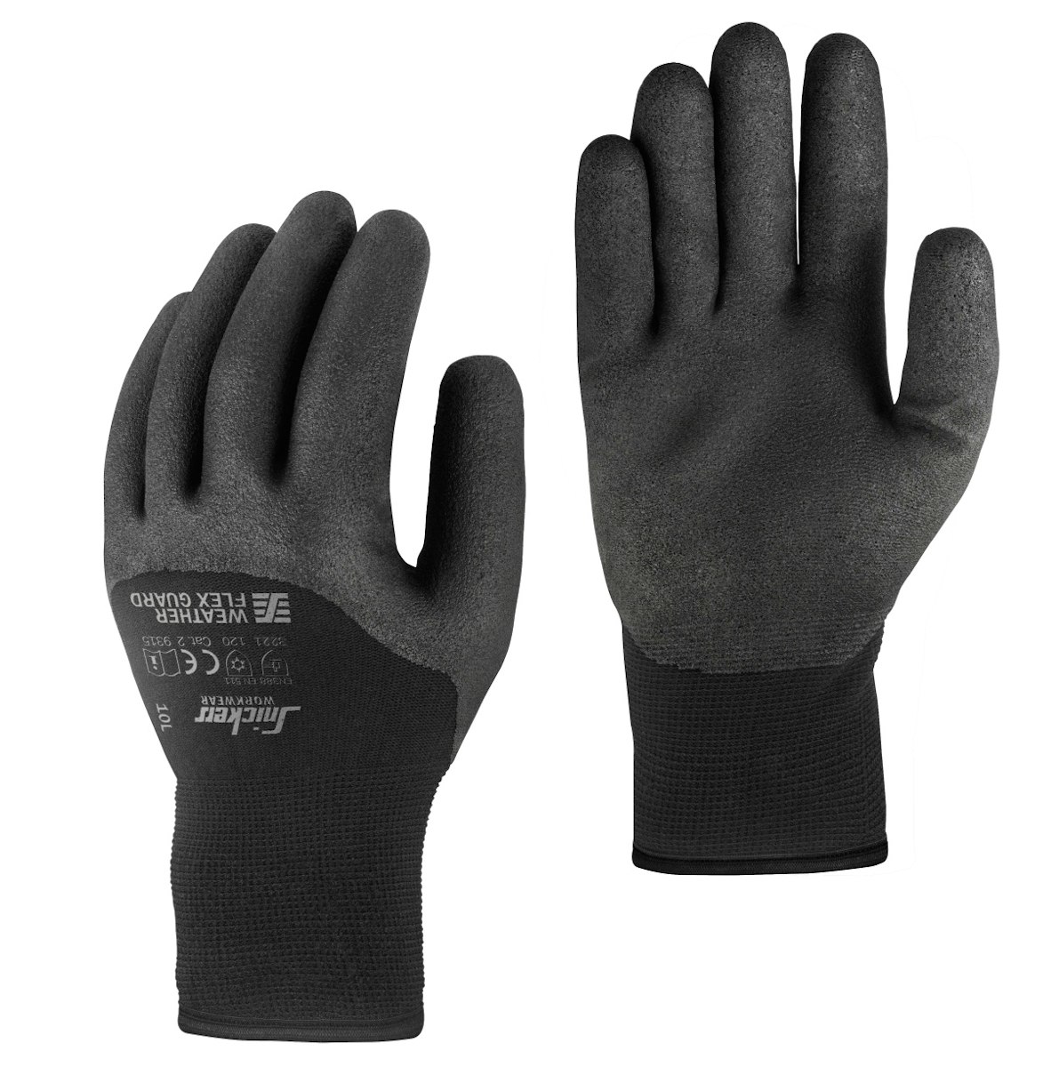 Snickers WETTER Flex Guard Handschuhe 100 PAAR 10 schwarz-schwarz von Snickers