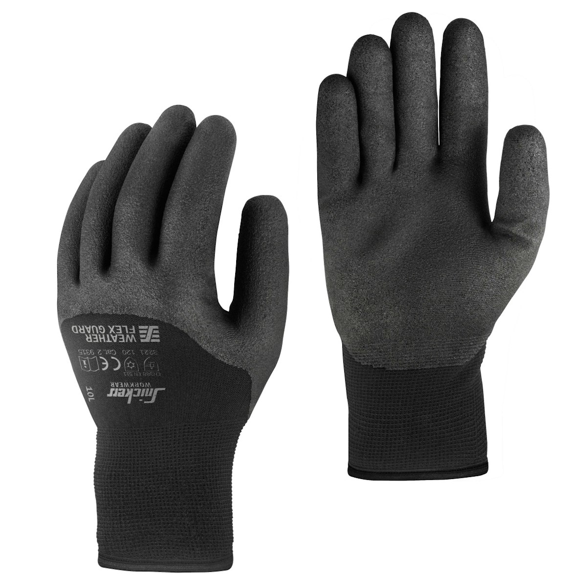 Snickers WETTER Flex Guard Handschuhe 100 PAAR 8 schwarz-schwarz von Snickers