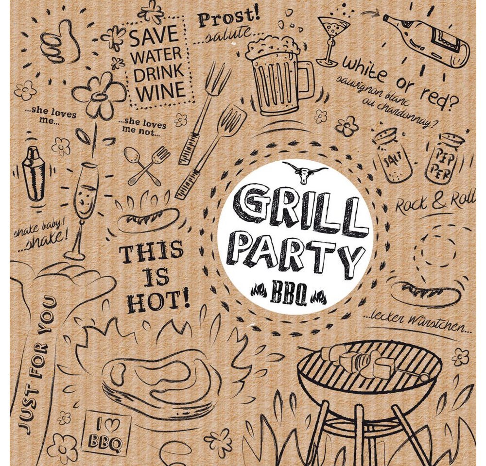 Sniff Papierserviette Grill & Party Brown 20 Stück von Sniff