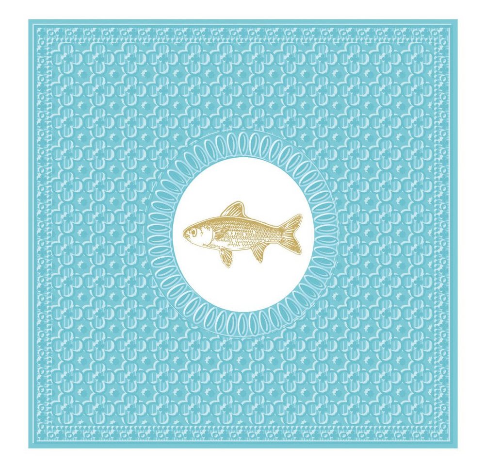 Sniff Papierserviette Medaillon Fish Aqua 15 Stück von Sniff