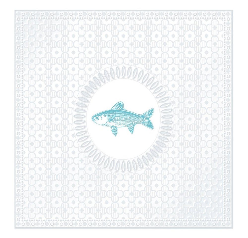 Sniff Papierserviette Medaillon Fish Pearl Aqua 15 Stück von Sniff