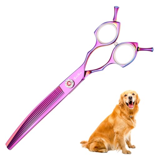 SnipStar 7.5 Zoll Professionelle Haustier gebogene dünne Schere 25 Grad Biege Lila High-End Groomers Schere 56 Zähne, dünne Rate 25% SnipStar 7.5 Zoll Professionelle Haustier gebogene dünne Schere 25 Grad Biege Lila High-End Groomers Schere 56 Zähne, dünne Rate 25% von SnipStar
