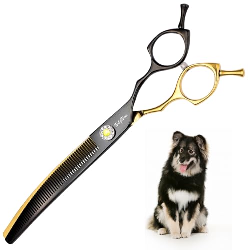 SnipStar 7.5 Zoll professionelle Haustier gebogene dünne Schere 25 Grad Biege Gold High-End Groomers Schere 56 Zähne, dünne Rate 25% SnipStar 7.5 Zoll professionelle Haustier gebogene dünne Schere 25 Grad Biege Gold High-End Groomers Schere 56 Zähne, dünne Rate 25% von SnipStar