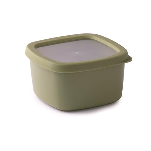 Snips, Aroma Box Lebensmittelbehälter 1L Frischhaltebox, Stapelbar, Mikrowellen- und Spülmaschinenfest, Lebensmittelbox 15x15x8.5 cm, Grün, Made in Italy von Snips