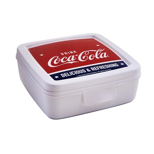 Snips – Coca-Cola Brotdose to Go, Sandwich-Box/Toast-Box 14,5 x 14,5 x 5,5 cm, Snack-Box für unterwegs, Spülmaschinenfest, Made in Italy von Snips