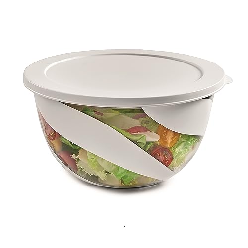 Snips | Salatschüssel mit Deckel | Salatschüssel Kunstoff 5 L | Servierschüssel für Salat | 27 x 27 x 15 cm | Weiß | BPA- und phtalat-frei | Hergestellt in Italien von Snips