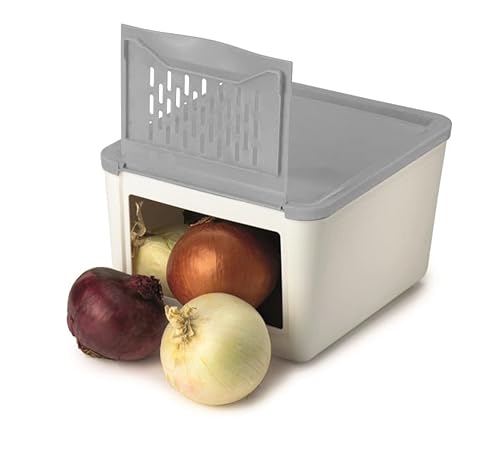 Snips Zwiebel Kartoffel Aufbewahrungsbox | Weiß und Grau | 3 kg | 25,5 x 20 x 17,5 cm | Made in Italy | 0% BPA und phthalatfrei, Plastic, 3 kilograms von Snips