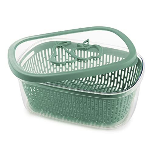 Snips Frischhaltedose mit Aromakonservierung 4 L, Rechteckig Vorratsdose, Aufbewahrungsbox für den Kühlschrank, grün, 28,5 x 20,5 x 11 cm, Made in Italy von Snips