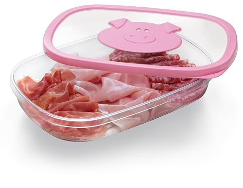 Snips Aufschnittbox für den Kühlschrank, Wurst- und Fleischaufbewahrung mit Deckel – ideal für Fleischwaren. Lebensmittelbehälter mit 1,5 l Fassungsvermögen, Farbe Rosa, hergestellt in Italien von Snips