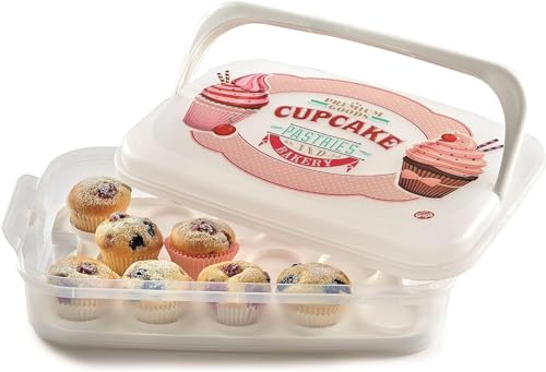 Snips | Cupcake-Halter 7 Liter weiß | Süßigkeitenbehälter | dekorierte Dose mit Tablett | Made in Italy | BPA-Frei von Snips