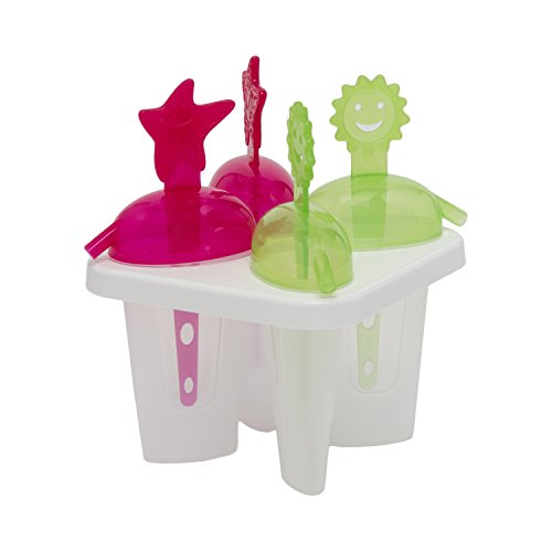 Snips Eisformen mit Trinkhalm, Set mit 4 herausnehmbaren Förmchen, Eis am Stiel, Eis selber machen, Kunststoff, 12,5 x 12,5 x 16 cm, Essen und Trinken, Made in Italy von Snips