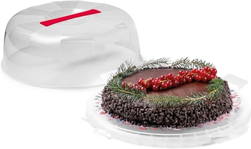 Snips | Kuchen-Transportbox Delice Winter mit 4 Sicherheitsverschlüssen | Tortenglocke Durchmesser 28 cm x Höhe 9 cm | Hergestellt in Italien | BPA- und phthalatfrei von Snips