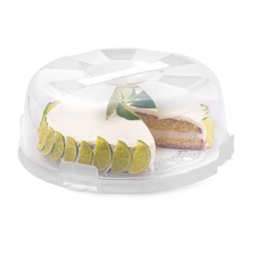 Snips , Kuchenbehälter Delice, Dekorierte Innenplatte, Kuchen Transportbox, 4 Sicherheitsverschlüssen, 28 cm x Höhe 9 cm, Made In Italy von Snips