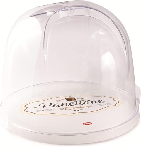 Snips Panettone-Frischhalteglocke - mit 2 Sicherheitsverschlüssen, Panettone-Halter durchsichtig, 27 x 26 x 22 cm, Hergestellt in Italien von Snips