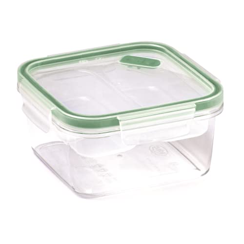 Snips | Quadratische Lunchbox 0,8 L mit herausnehmbarem Tablett aus Tritan Renew | Brotdose aus recyceltem Kunststoff | Vesperdose Durchmesser 15 x 15 x 7,5 cm | Hergestellt in Italien von Snips