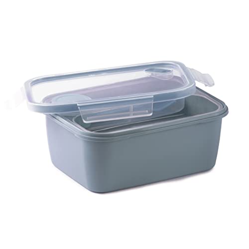 Snips | Rechteckige Lunchbox | Brotdose Vesperdose mit Deckel und 4 Sicherheitsverschlüssen | Brotdose erwachsene 1,50 L | 21 x 17 x 9 cm | BPA- und phthalatfrei | Hergestellt in Italien von Snips