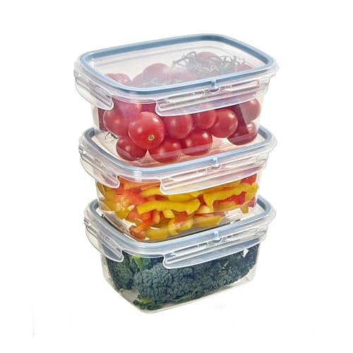 Snips SnipsLock Rechteckiger Mealprepboxen für die Aufbewahrung von Lebensmitteln | 1,20 L | 3er Set | 4 Sicherheitsverschlüsse | Frischhaltedosen 18,4 x 13,8 x 12 cm | Hergestellt in Italien von Snips