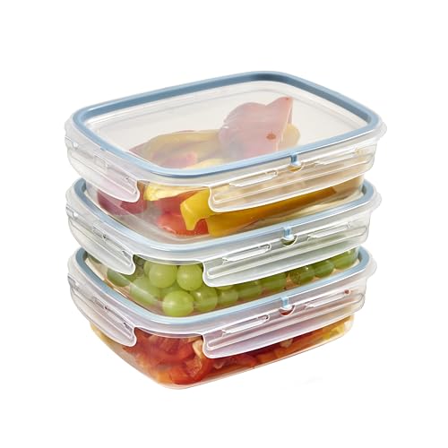 Snips | SnipsLock Rechteckiger Mealprepboxen für die Aufbewahrung von Lebensmitteln | 1,40 L | 3er Set | 4 Sicherheitsverschlüsse | Frischhaltedosen 23,5 x 18,5 x 11 cm Made in Italy von Snips