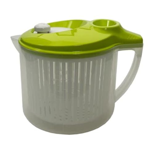 Snips Wash&Dry Salatschleuder, 3 Liter, 0% BPA Kunstoff, Transparent mit grünem Deckel - Made in Italy von Snips