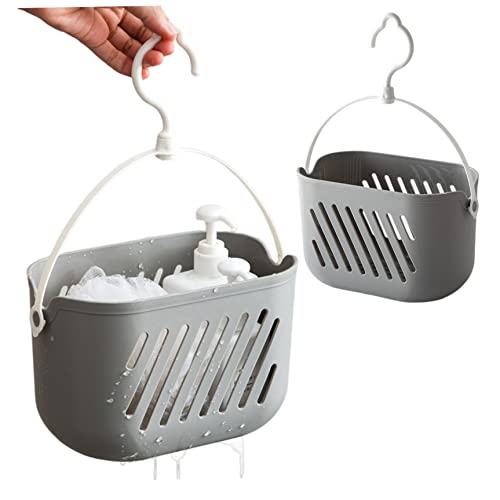 2pcs hängende Duschkorb Kunststoff Aufbewahrungskorb Dusche Hangkorb Dusche Caddy Badezimmer Hängende Korb Toilette Plastik kleiner Aufbewahrung Baske Tragbarer Küchenorganisator mit Haken für zu von Snner