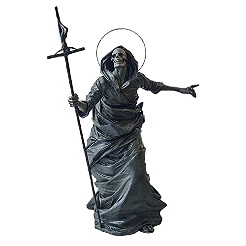 Halloween Black Skeleton Guardian Skulptur Halloween Skeleton Guardian Skulptur, Schneider Skeleton Guardian Grim Reaper Statue Für Geisterhaus von Snner