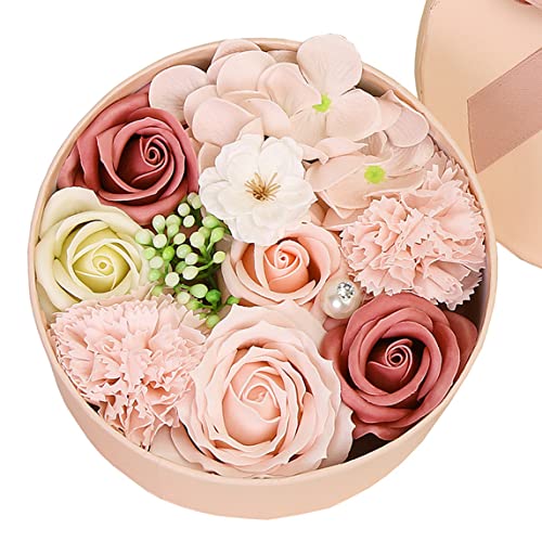 Künstliche Seife Blumengeschenkschachtel, Karnation Rose Duftseifen, Karnation Rose Blütenblatt Duft Bad Körperblumendekoration Geschenk für Hochzeit, Muttertag, Valentinstag, Abschluss von Snner