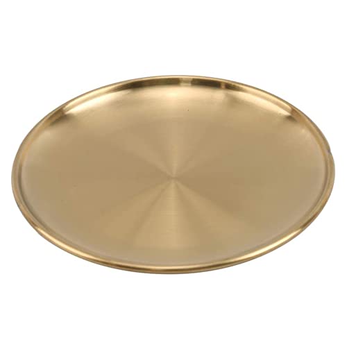 Platte Essmittelplatte Edelstahl Goldene Gerichte Runde Fach Europäischen Stil Tischwares Küchenwerkzeuge Lagerung Für Kuchen Western Steak Makeup Schmuck 23cm von Snner