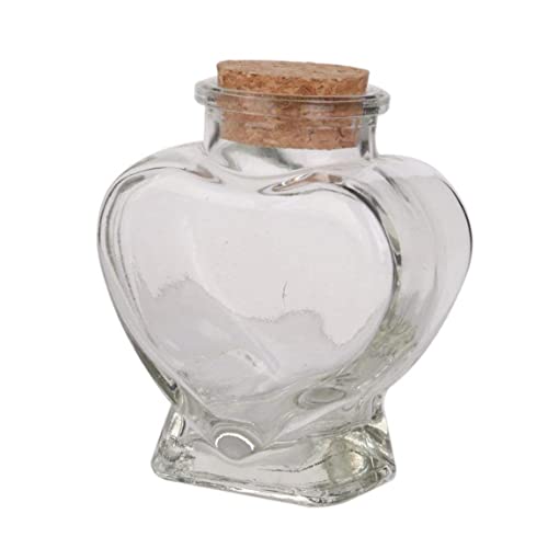 Snner 1pc Mini Herzform Glasflasche klare Aufbewahrungsgläser Flaschenbehälter Flaschen mit Korken wünschen von Snner