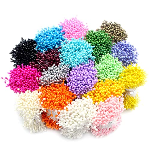 Snner 288 stücke Perle Blume Staubblatt Multi Colors Doppelköpfe Pistil 3mm Pistil Kuchen Dekoration von Snner