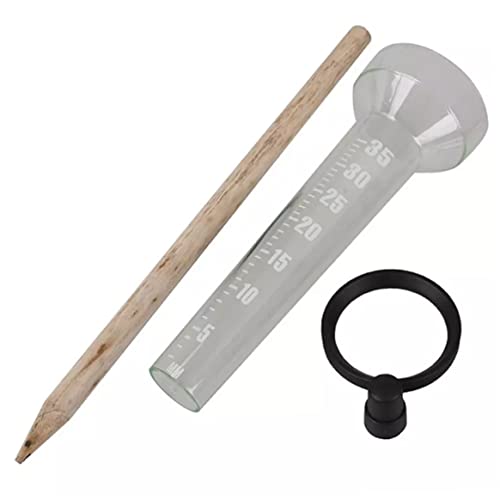 Snner Regenmesser, Plastik -Einzelregenmesser mit kleinem Holzstab für Regenbeobachtung und Aufnahme. von Snner